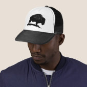 Zwarte en witte buffels trucker pet (In situ)