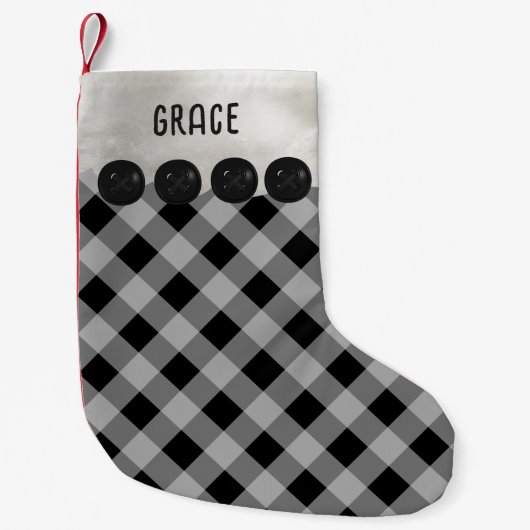 Zwarte en witte buffelstaart kleine kerstsok (Voorkant)