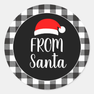 Zwarte en witte buffelstaart van Santa Hat uit San Ronde Sticker