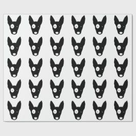 ZWARTE EN WITTE BULL TERRIER PATROON CADEAUPAPIER