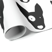 ZWARTE EN WITTE BULL TERRIER PATROON CADEAUPAPIER (Rol Hoek)