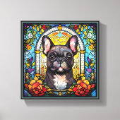 Zwarte en witte Bulldog Canvas Afdruk (Voorkant)