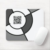 zwarte en witte bulseye QR-code Muismat (Met muis)