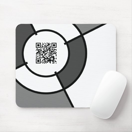 zwarte en witte bulseye QR-code Muismat (Met muis)