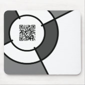 zwarte en witte bulseye QR-code Muismat (Voorkant)