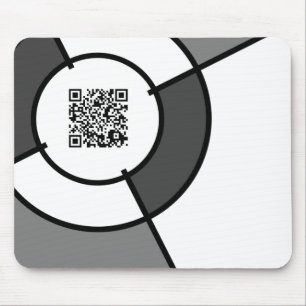 zwarte en witte bulseye QR-code Muismat