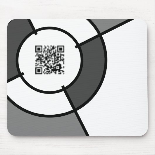 zwarte en witte bulseye QR-code Muismat (Voorkant)