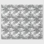 Zwarte en witte bultrug cadeaupapier (Vlak)