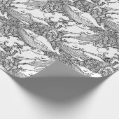 Zwarte en witte bultrug cadeaupapier (Hoek)