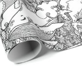 Zwarte en witte bultrug cadeaupapier (Rol Hoek)