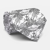 Zwarte en witte bultrug stropdas (Opgerold)