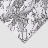 Zwarte en witte bultrug tissuepapier (Detail)