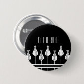 Zwarte en witte Button Deco Floral (Voorkant /achterkant)