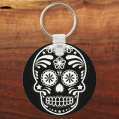 Zwarte en witte Button Sleutelhanger (Voorkant)