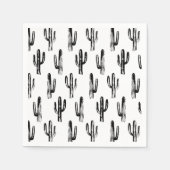 Zwarte en witte cactus. Cactussen patroon. botanis Servet (Voorkant)