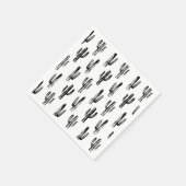 Zwarte en witte cactus. Cactussen patroon. botanis Servet (Hoek)