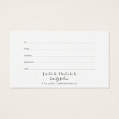 Zwarte en witte cadeaubon met laurierbladeren visitekaartje (Achterkant)