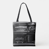 ZWARTE EN WITTE CAMERA TOTE BAG (Achterkant)