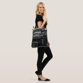 ZWARTE EN WITTE CAMERA TOTE BAG (Op model)