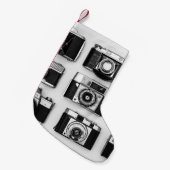 Zwarte en witte camera's kleine kerstsok (Voorkant (Hangend))