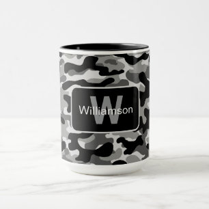Zwarte en witte camouflage in urbane stijl met per mok