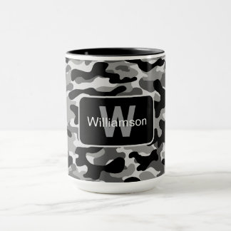Zwarte en witte camouflage in urbane stijl met per mok