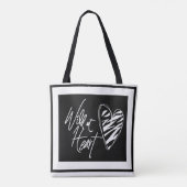 Zwarte en witte canvas tas (Achterkant)