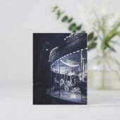 Zwarte en witte carrousel briefkaart (Staand voorkant)