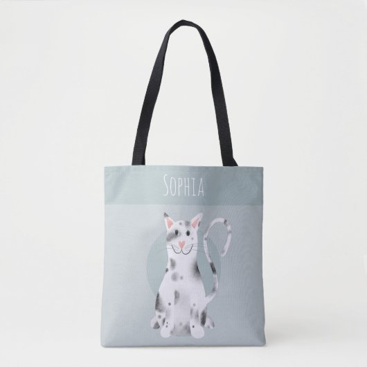 Zwarte en witte Cartoon Kinder klauw Tote Bag (Voorkant)