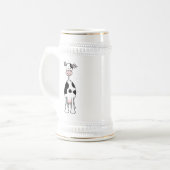 Zwarte en witte Cartoon. Voorkant. Bierpul (Voorkant links)