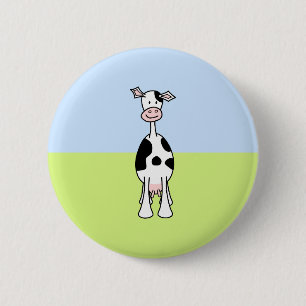 Zwarte en witte Cartoon. Voorkant. Ronde Button 5,7 Cm