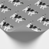 ZWARTE EN WITTE CAT-PATROON-pakpapier Cadeaupapier (Hoek)