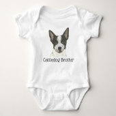  zwarte en witte Cattledog Heeler Romper (Voorkant)