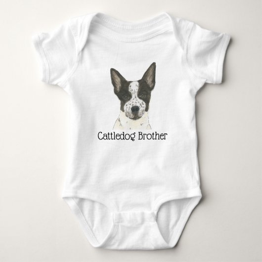  zwarte en witte Cattledog Heeler Romper (Voorkant)