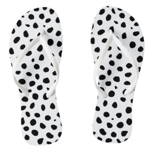 Zwarte en witte cheetah vlekken teenslippers