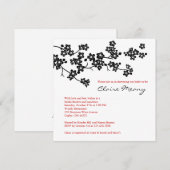 Zwarte en Witte Cherry Blossom Kaart (Voorkant / Achterkant)