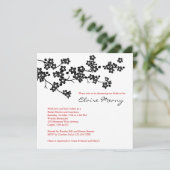 Zwarte en Witte Cherry Blossom Kaart (Staand voorkant)