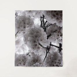 Zwarte en Witte Cherry Blossom Wandkleed