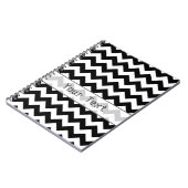 Zwarte en witte Chevron - Aangepaste tekst Notitieboek (Linkerzijde)