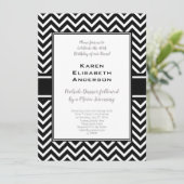 Zwarte en Witte Chevron Birthday Party Kaart (Staand voorkant)
