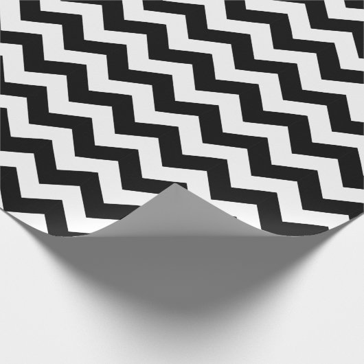 Zwarte en witte Chevron Cadeaupapier (Hoek)