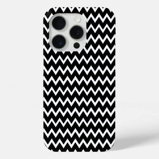 Zwarte en witte Chevron Case-Mate iPhone Case (Achterkant)
