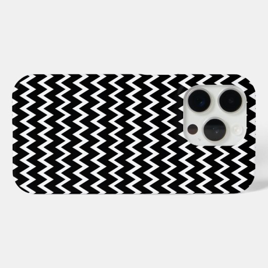 Zwarte en witte Chevron Case-Mate iPhone Case (Achterkant (horizontaal))