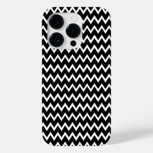 Zwarte en witte Chevron Case-Mate iPhone 14 Pro Hoesje