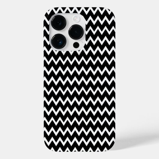 Zwarte en witte Chevron Case-Mate iPhone Case (Achterkant)