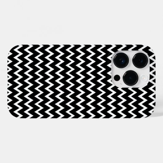 Zwarte en witte Chevron Case-Mate iPhone Case (Achterkant (horizontaal))
