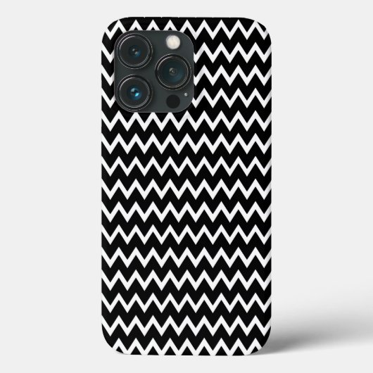 Zwarte en witte Chevron Case-Mate iPhone Case (Achterkant)