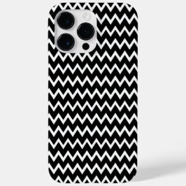 Zwarte en witte Chevron Case-Mate iPhone 14 Pro Max Hoesje
