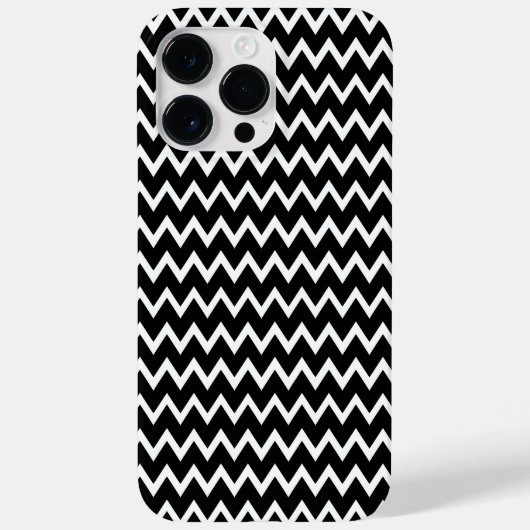 Zwarte en witte Chevron Case-Mate iPhone Case (Achterkant)