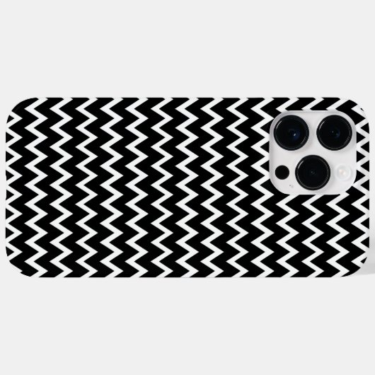 Zwarte en witte Chevron Case-Mate iPhone Case (Achterkant (horizontaal))